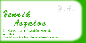 henrik aszalos business card